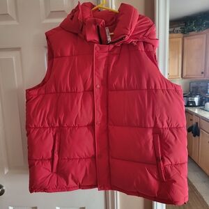 BCBGeneration Red Eco-Friendly Puffer Vest